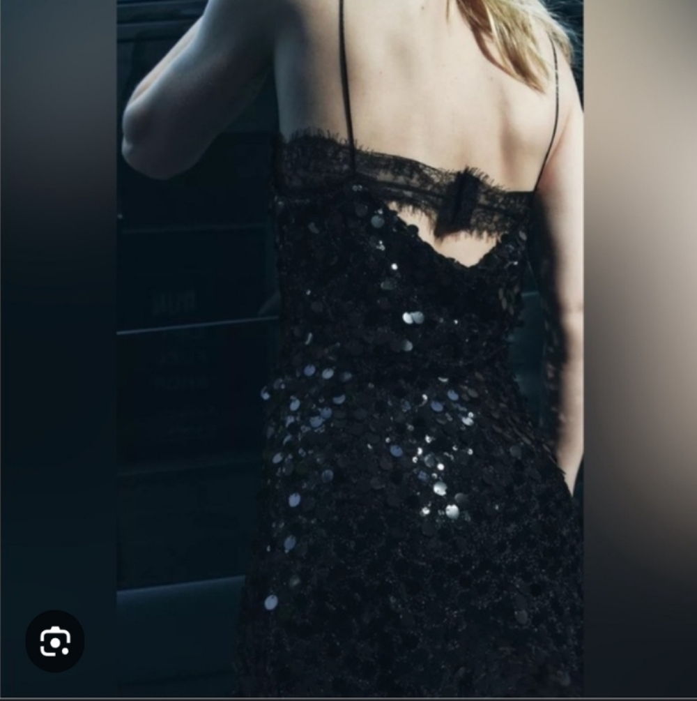 Zara Lace Sequin Mini Dress - Picture 2 of 10